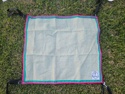 Pale cream and green cloth with Green and Pink Binding 